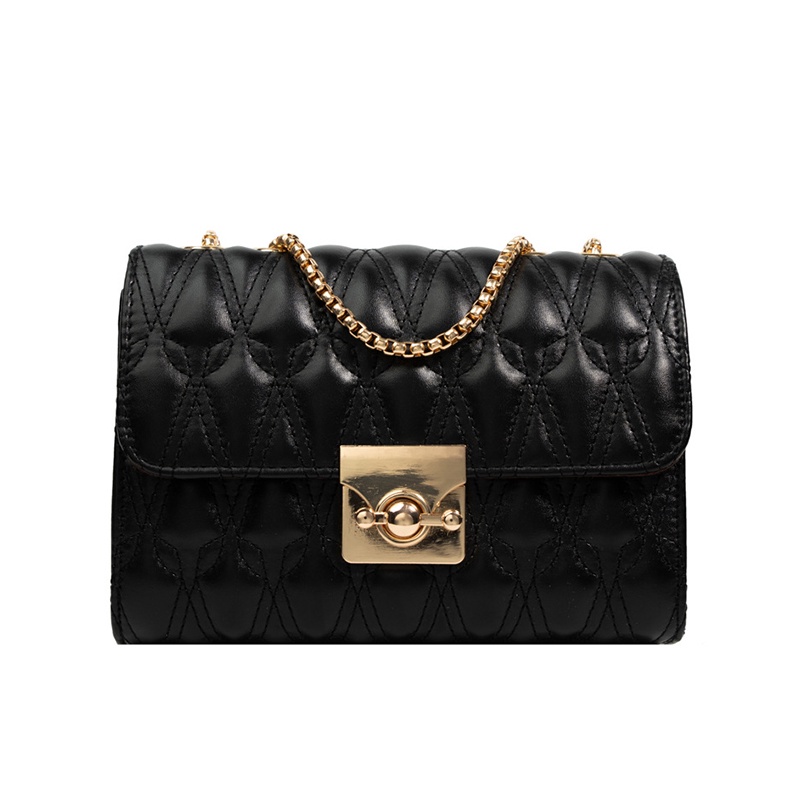 Túi Đeo Vai Dây Xích Màu Đen Đơn Giản Thời Trang Cho Nữ