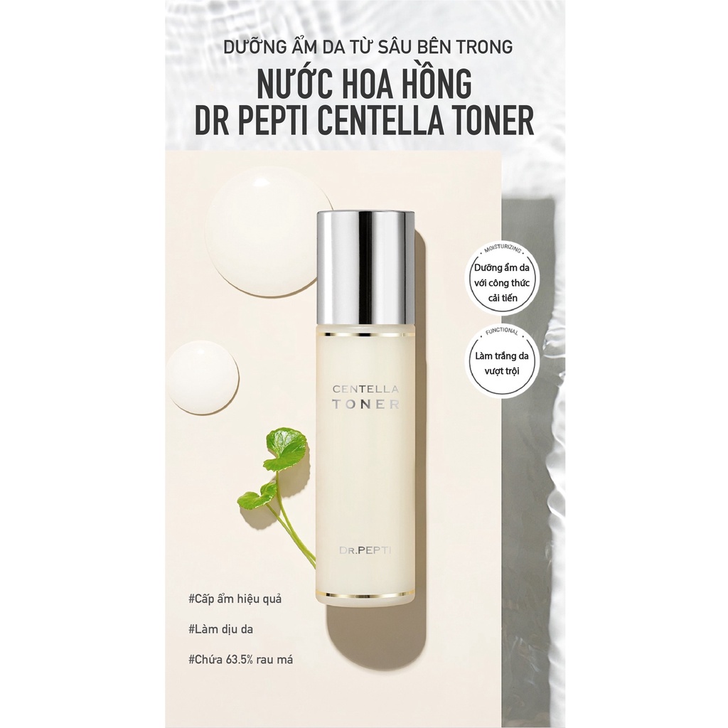 Nước hoa hồng Dr.Pepti toner dr pepti Centella Toner Làm Dịu Da siêu căng bóng Peptit Hàn Quốc Peptide 180ml | BigBuy360 - bigbuy360.vn