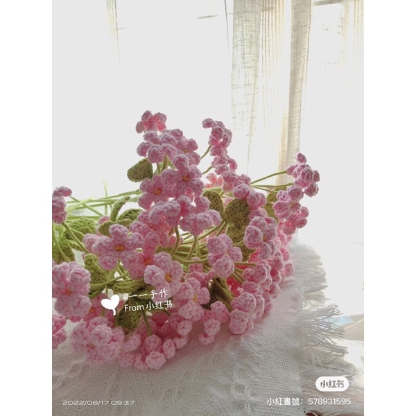 Chùm 5 hoa lưu ly len handmade đẹp lịm tim😍