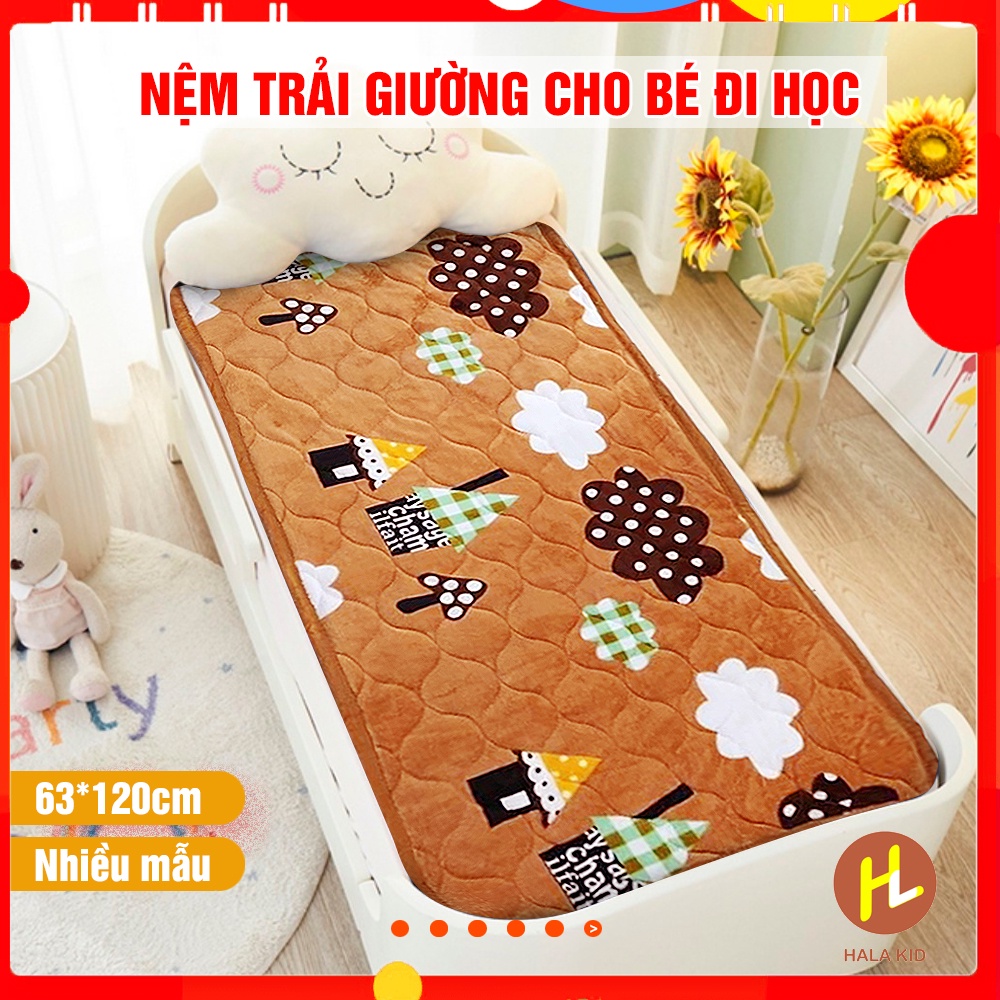 THẢM NỆM NỈ TRẢI GIƯỜNG Cho bé đi học(120cm * 63cm) tặng kèm Chun tóc XOẮN nhỏ nhắn đáng yêu- hala