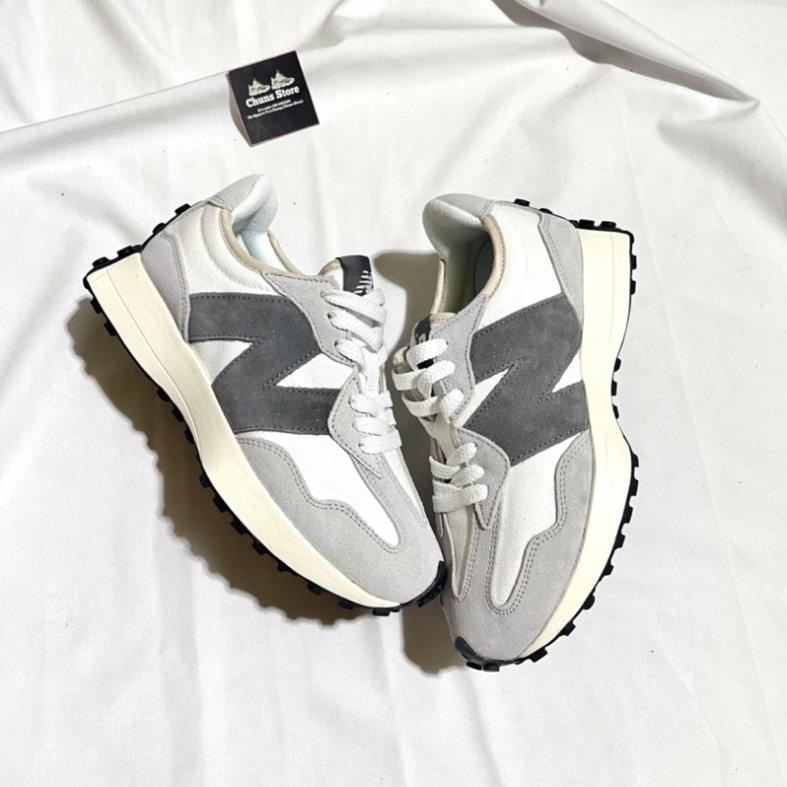 giày Newbalance 327 xám nỉ trắng mới, giày NB 300,550,574 xám trắng đế kem cao cấp 😝