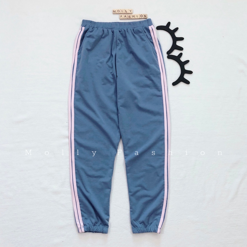 Quần JOGGER TRƠN 2 SỌC form rộng UnisexFreesize dành cho nam nữ Molly Fashion