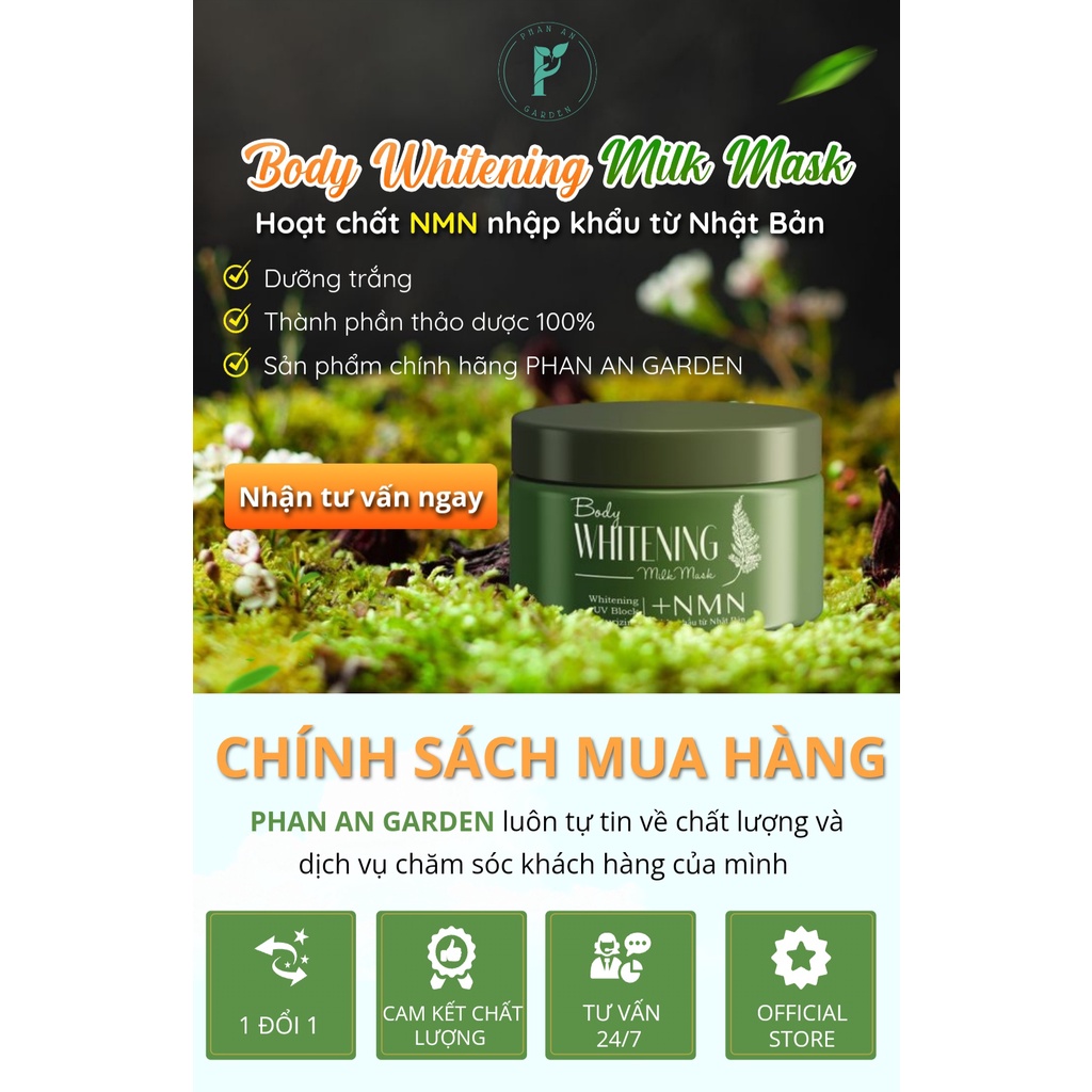 Kem ủ trắng da body Phan An Garden Body whitening milk mask, kem ủ trắng cấp tốc, an toàn hũ 200g | BigBuy360 - bigbuy360.vn