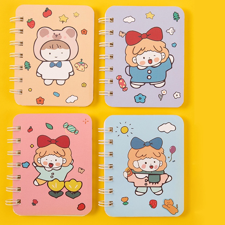 Sổ Tay Dễ Thương Lò Xo Ghi Chép 80 Tờ Lò Xo Tiện Lợi Nhỏ Gọn Bỏ Túi , Sổ Note Mini Mẫu Xinh Xắn