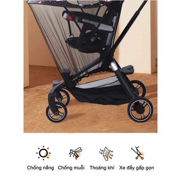 màn che xe đẩy kèm bạt che gấp gọn cao cấp