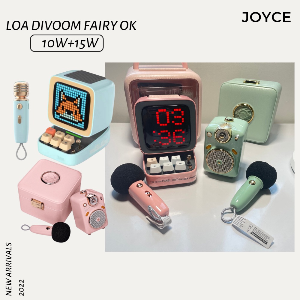 Sẵn bộ mic và loa karaoke bluetooth Divoom mic và Fairy ok