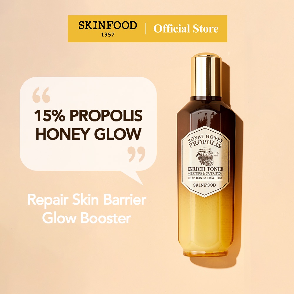 [SKINFOOD] keo ong mật ong chúa nước hoa hồng da 160ml / hàng rào dưỡng ẩm & tăng cường sức mạnh / bóng bẩy và làn da khỏe mạnh / bổ dưỡng / Royal Honey Skin Toner