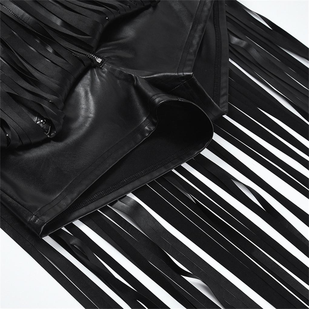 Chân Váy Tua Rua Lưng Cao Chất Liệu Polyester Hóa Trang Phong Cách Punk Quyến Rũ