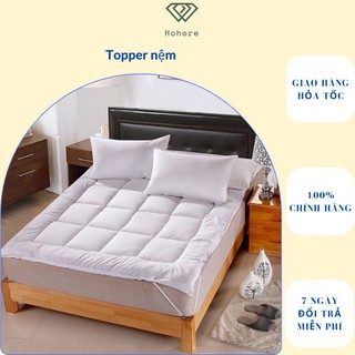 Tấm topper lót nệm tăng độ êm ái cho nệm cao cấp, topper nệm mềm mại đủ kích thước : 1m/1m2/1m4/1m6/1m8/2m2