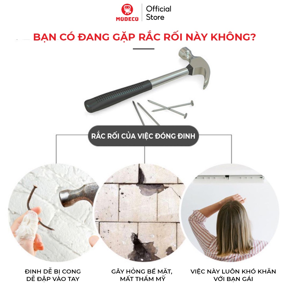 Keo Siêu Dính Đa Năng Modeco - Keo Dán Siêu Chắc Mọi Bề Mặt, Nhanh Khô, Không Làm Hỏng Bề Mặt Tường, Không Cần Khoan Đục