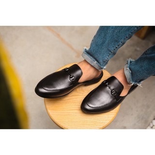 Giày sục nam toroshoes da pu mã m653 đen 2022