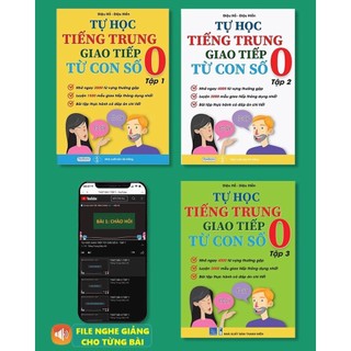 SáchCombo: Tự học tiếng trung giao tiếp từ con số 0 tập 1+2+3