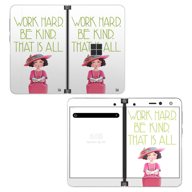 Skin decal dán Surface Duo mẫu Work Hard (đã cắt sẵn, dễ dán)