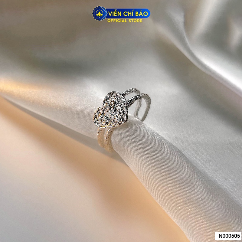 Nhẫn bạc nữ trái tim mới chất liệu bạc 925 thời trang phụ kiện trang sức Viễn Chí Bảo N000505