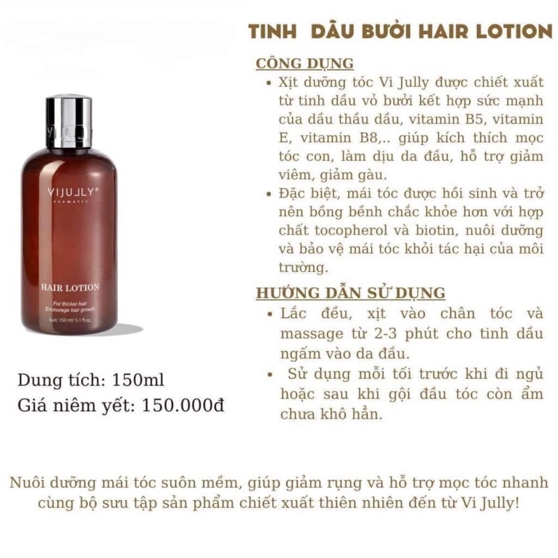 [100% CHÍNH HÃNG] Xịt bưởi mọc tóc Vijuly mẫu mới 150ml-Tinh dầu xịt bưởi Vijully kích mọc tóc