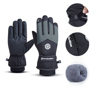 Găng Tay Mùa Đông, Găng Tay Cảm Ứng Dày Ba Lớp Lót Lông Giữ Ấm Tốt