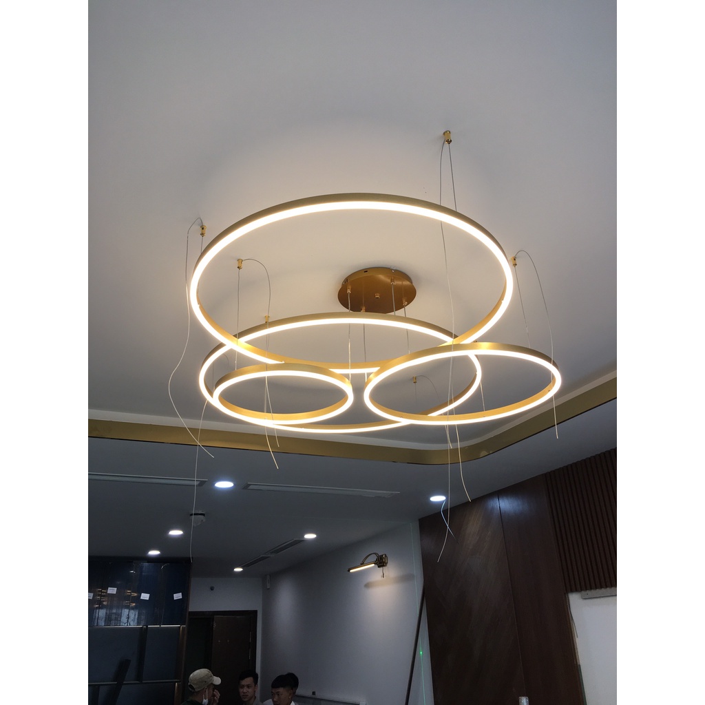 Đèn thả decor tách đế riêng biệt,Đèn trang trí phòng khách hiện đại khung hợp kim sơn tĩnh điện ánh sáng 3 chế độ màu