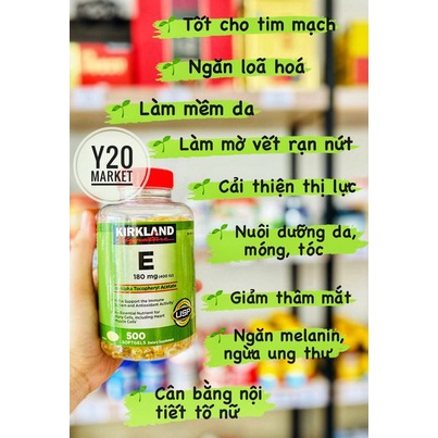 VIÊN UỐNG VITAMIN E 400IU KIRKLAND 500 VIÊN MỸ