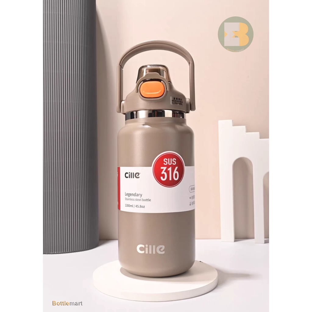 Bình giữ nhiệt Hạng Xịn Cille INOX 316 uống hút 2 cách sử dụng có dây leo