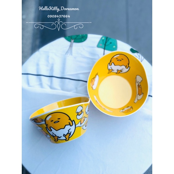 Chén Thìa tô trứng vàng melamin