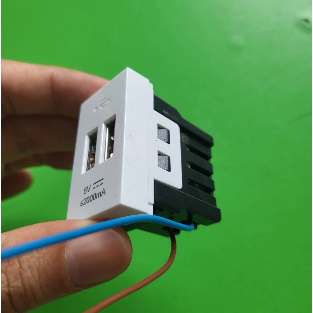 Ổ cắm USB âm tường DQHome ĐQ IW1 2UO W - màu trắng - nhựa PC chịu nhiệt, chịu va đập, không ố màu