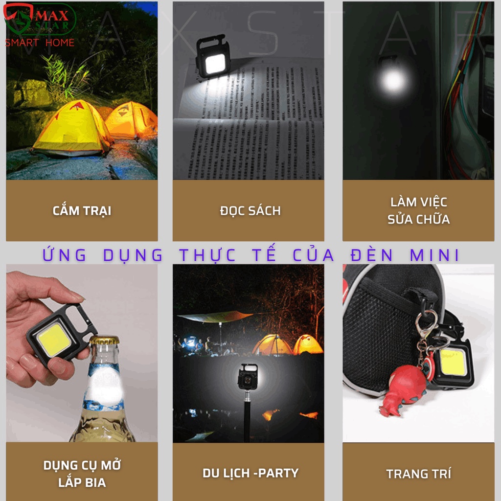 Đèn Pin Móc Khoá Mini Đa Năng Siêu Sáng Cao Cấp - Đèn Pin Led Nhỏ Gọn Tiện Lợi Khi Mang Theo - TuHaiStore