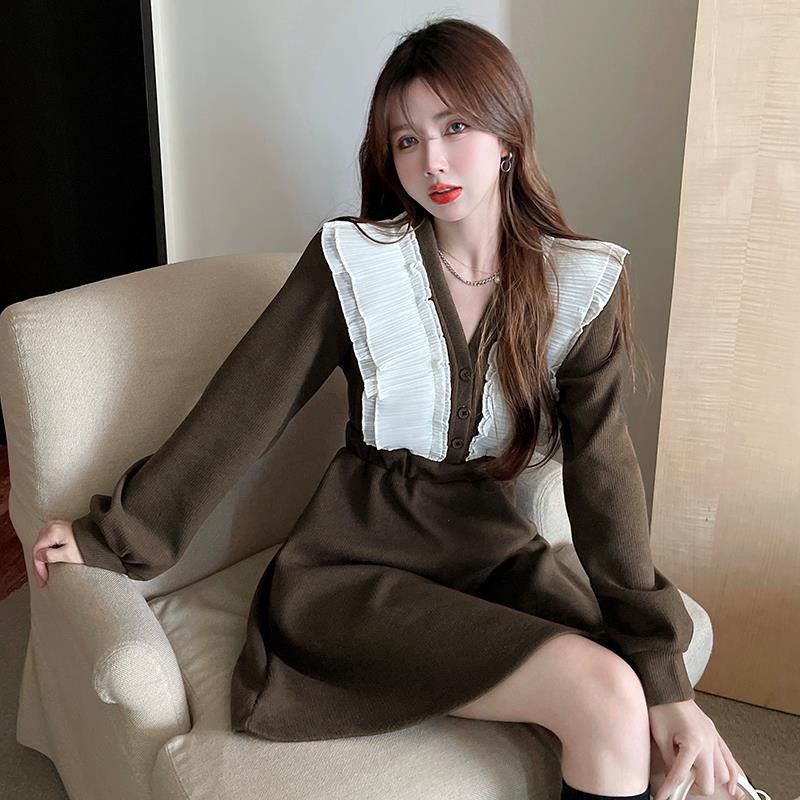 Đầm Thiết Kế Mới Cổ Chữ V Thời Trang Mùa Xuân Thu Dành Cho Nữ