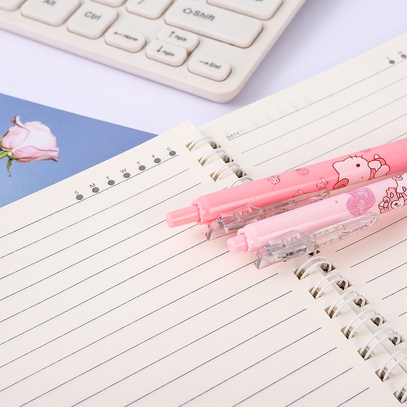 Y&amp;X Bút bi Gel bấm ngòi 0.5mm hình hoạt hình cute dễ thương mực đen vỏ hoạt hình đáng yêu