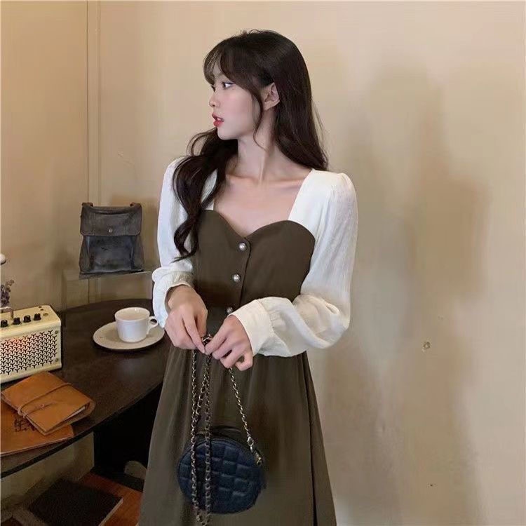 IELGY IELGY Đầm Dài Tay plus size Phong Cách Pháp Ngọt Ngào Cho Nữ