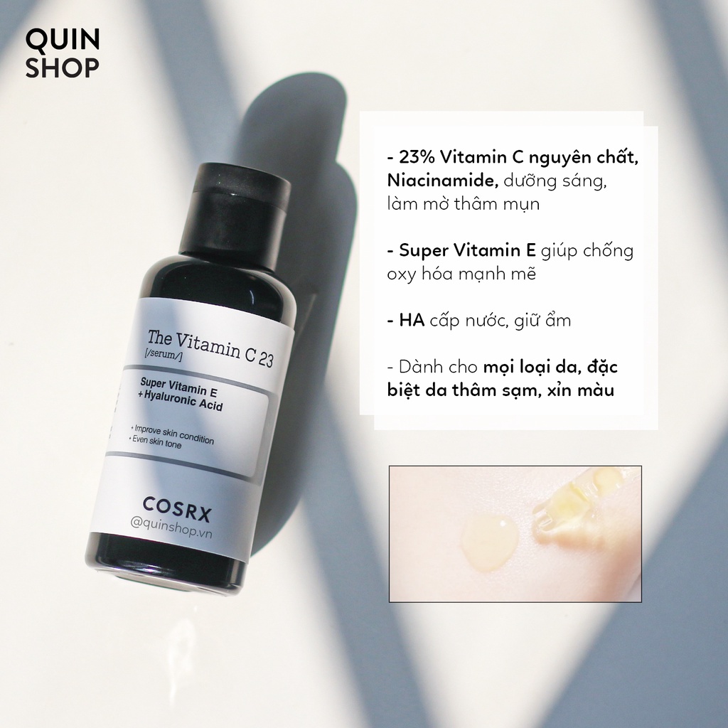 Tinh Chất Cấp Ẩm, Sáng Da, Ngăn Lão Hóa Cosrx The Retinol 0.5 Oil, Niacinamide 15, Vitamin C 23, Hyaluronic Acid 3 Serum