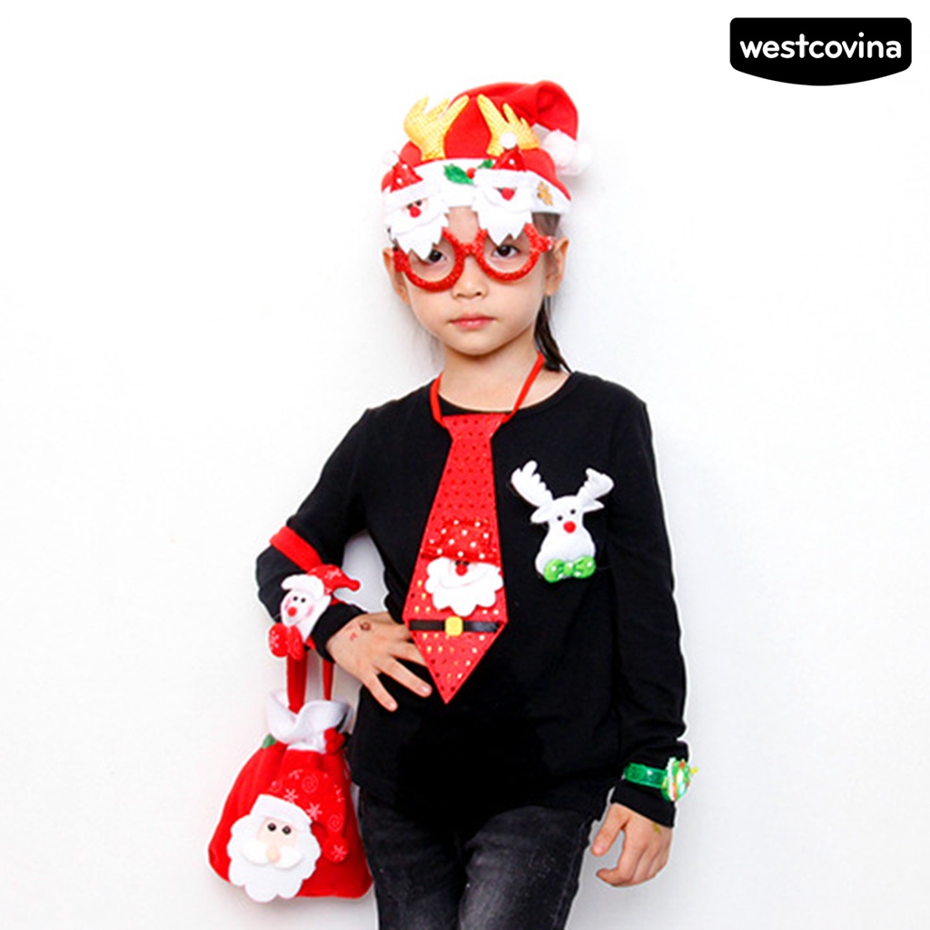 [Hot]☃Cà Vạt In Họa Tiết Giáng Sinh Tinh Tế Không Phai Màu Sắc Tươi Sáng Chống Mài Mòn Dễ