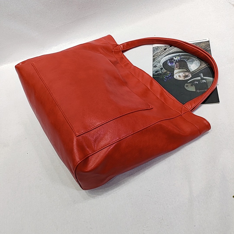 Túi Xách Đeo Vai Da Sáp Dầu Mềm Mại Dung Tích Lớn Phong Cách retro Cho Nữ