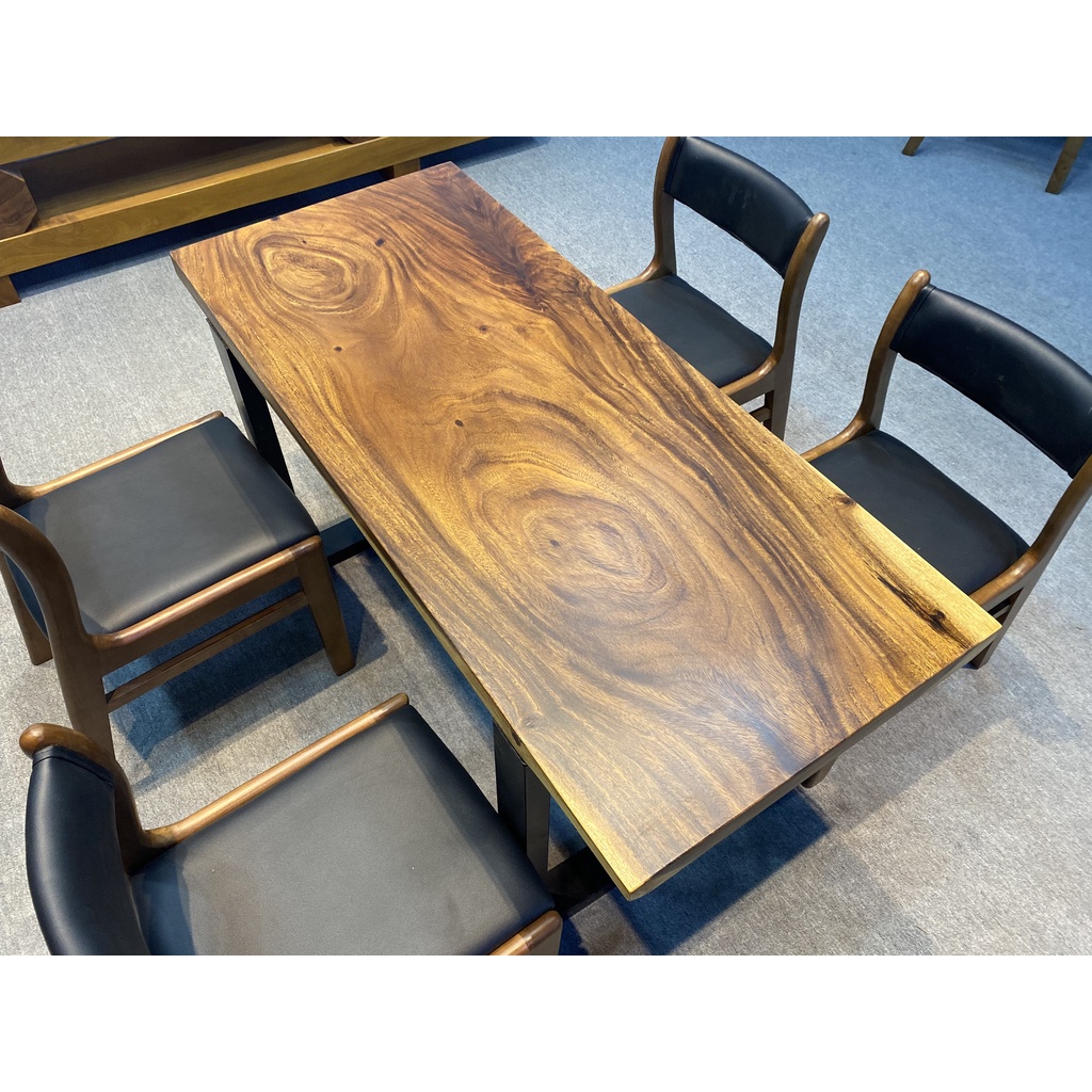 Bàn ăn gỗ me tây , bàn ăn 4 ghế dành cho gia đình ,gỗ tự nhiên nguyên khối sang trọng