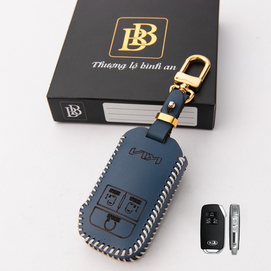 Bao Da Chìa Khóa cho Kia Carnival 2022 da bò thật, Bảo hành 2 năm về da, khắc tên sđt theo yêu cầu