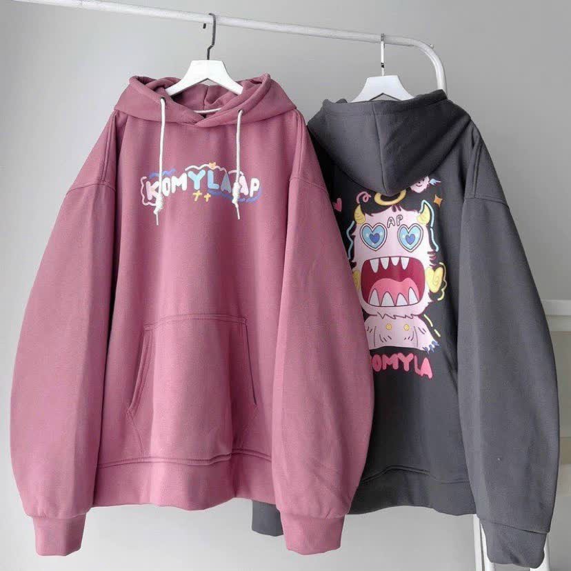 (FREESHIP) Aó HooDie Nam Nữ Mới Về,Aó Nỉ Tay Dài Phồng In Hình Xinh Xắn Có Nón,Hàng Chuẩn Shop