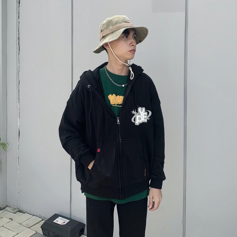 Áo Khoác Hoodie Zipper Signature Yoloyouth Form Rộng Vải Nỉ Chân Cua Unisex Local Brand | YOUTH POWER | BigBuy360 - bigbuy360.vn