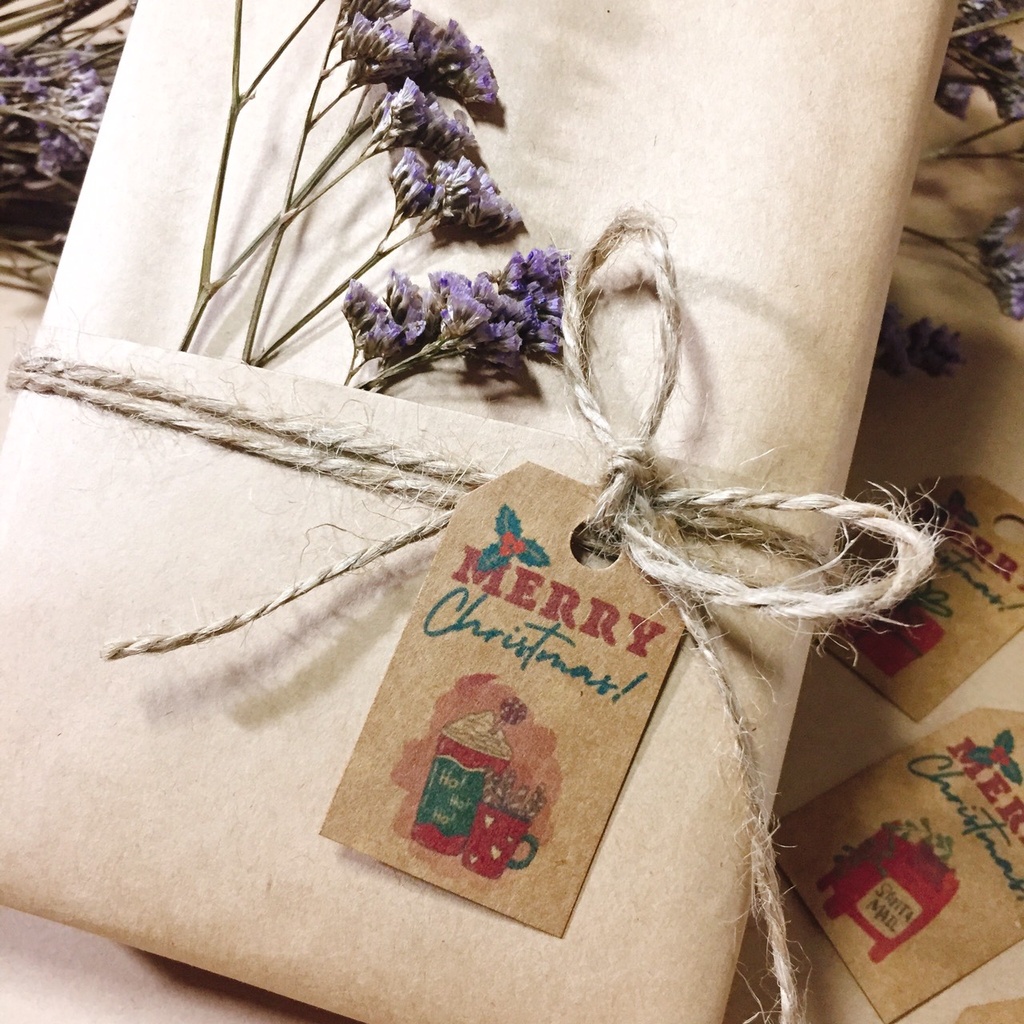 40 Tag kraft 3x5cm 25/12 Giáng Sinh/ Noel/Merry Christmas/  treo hộp quà/ chai lọ/ túi
