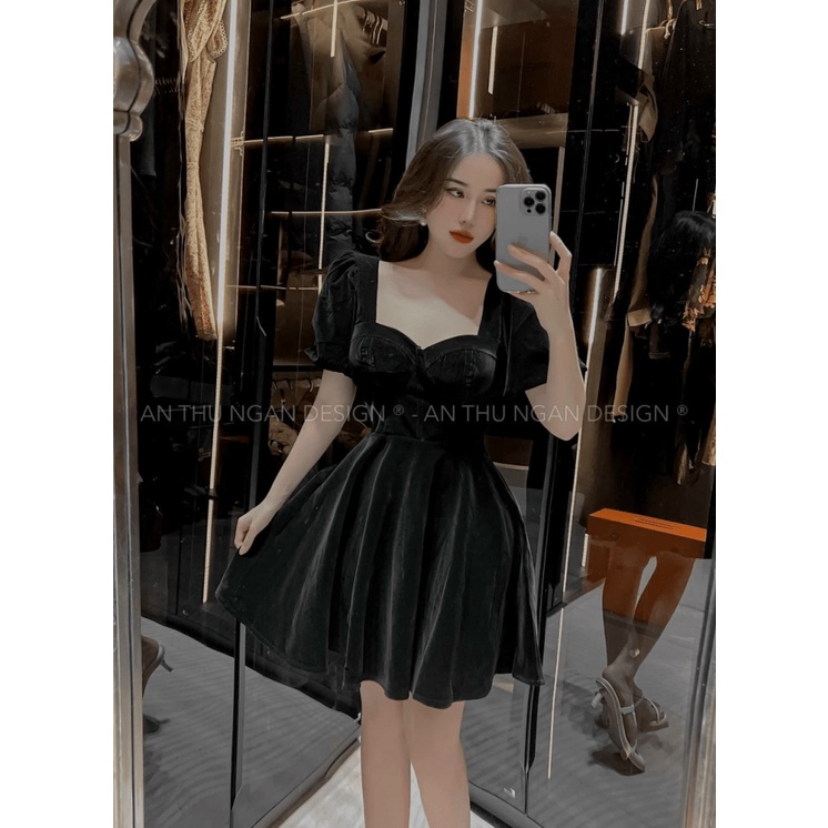 (MẪU MỚI) ĐẦM NHUNG CỨNG CÚP NGỰC VELVETS 2 MÀU ĐỎ ĐEN TONE DỄ MẶC CHO CÁC CHỊ EM UP VALENTINA