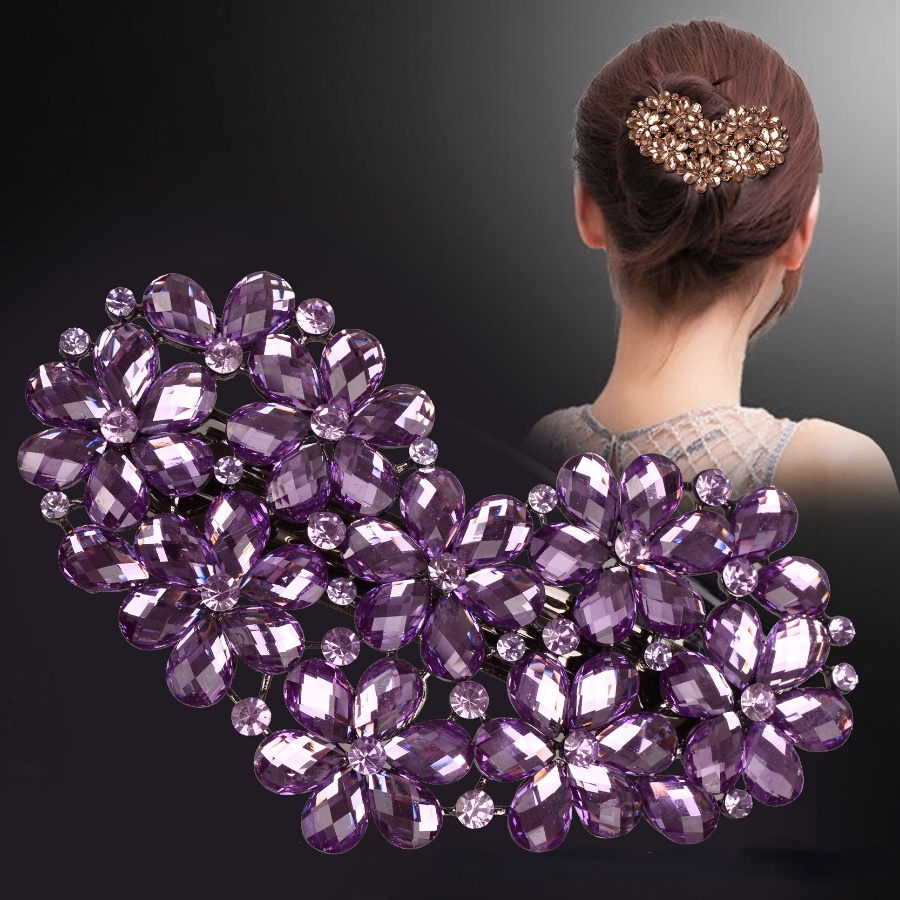 Kẹp TóC HìNh Hoa ĐíNh Kim Cương Giả NhiềU MàU ThờI Trang Cho Nữ