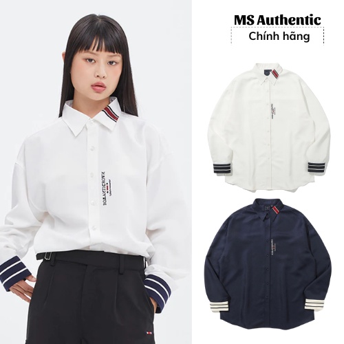 【Authentic】Áo sơ mi Romantic Crown chính hãng nam nữ phối sọc đặc trưng chống nhăn, thoáng khí | SIGNATURE CLUB SHIRT