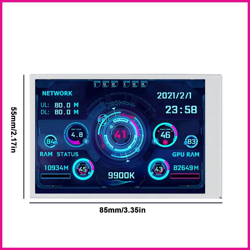 Màn Hình Nhỏ Hiển Thị Nhiệt Độ PC 3.5 Inch IPS USB Màn Hình Ngang Và Xốp Ftvn