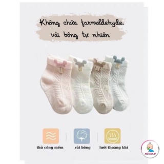 Tất, vớ cotton mềm mại phối lưới thoáng khí họa tiết hoạt hình dễ thương - ảnh sản phẩm 4