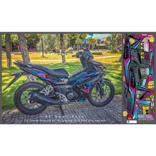 Tem dán 7 màu rs150 winner x v3 màu đen, đen vàng đồng