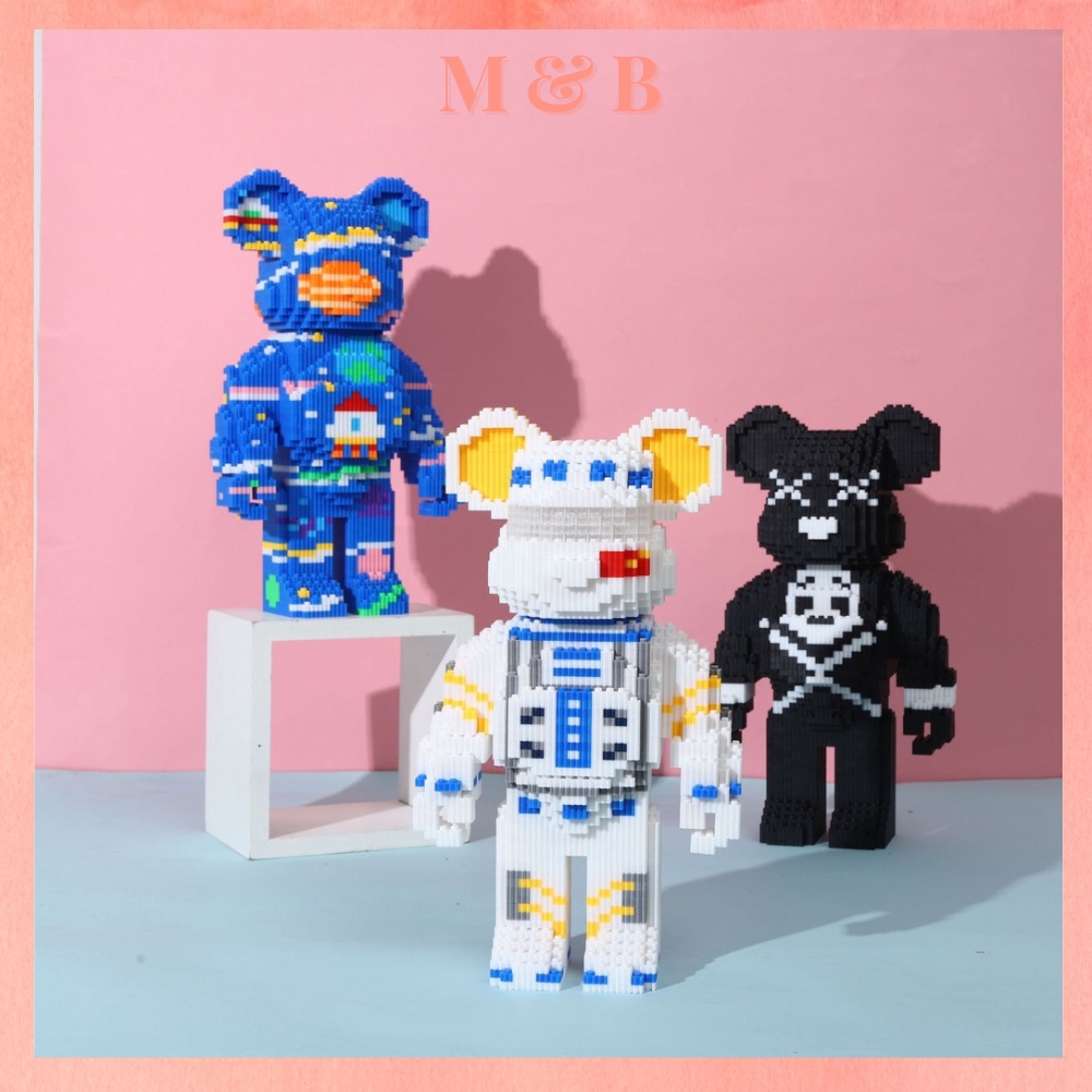 Mô Hình Lắp Ráp Có Đèn Búa 3d Size Cỡ Lớn Mô Hình Lắp Ráp Ghép Bear Brick Chú Gấu Đồ Chơi Chất Liệu Nhựa ABS Chính Hãng