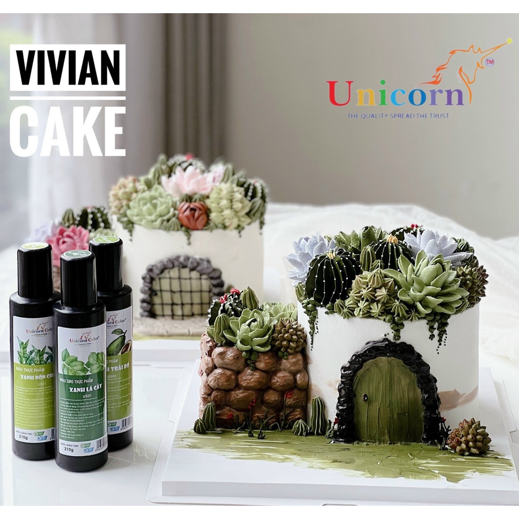 Màu siro thực phẩm Unicorn 24 màu  mua 7 màu tặng sách hướng dẫn.