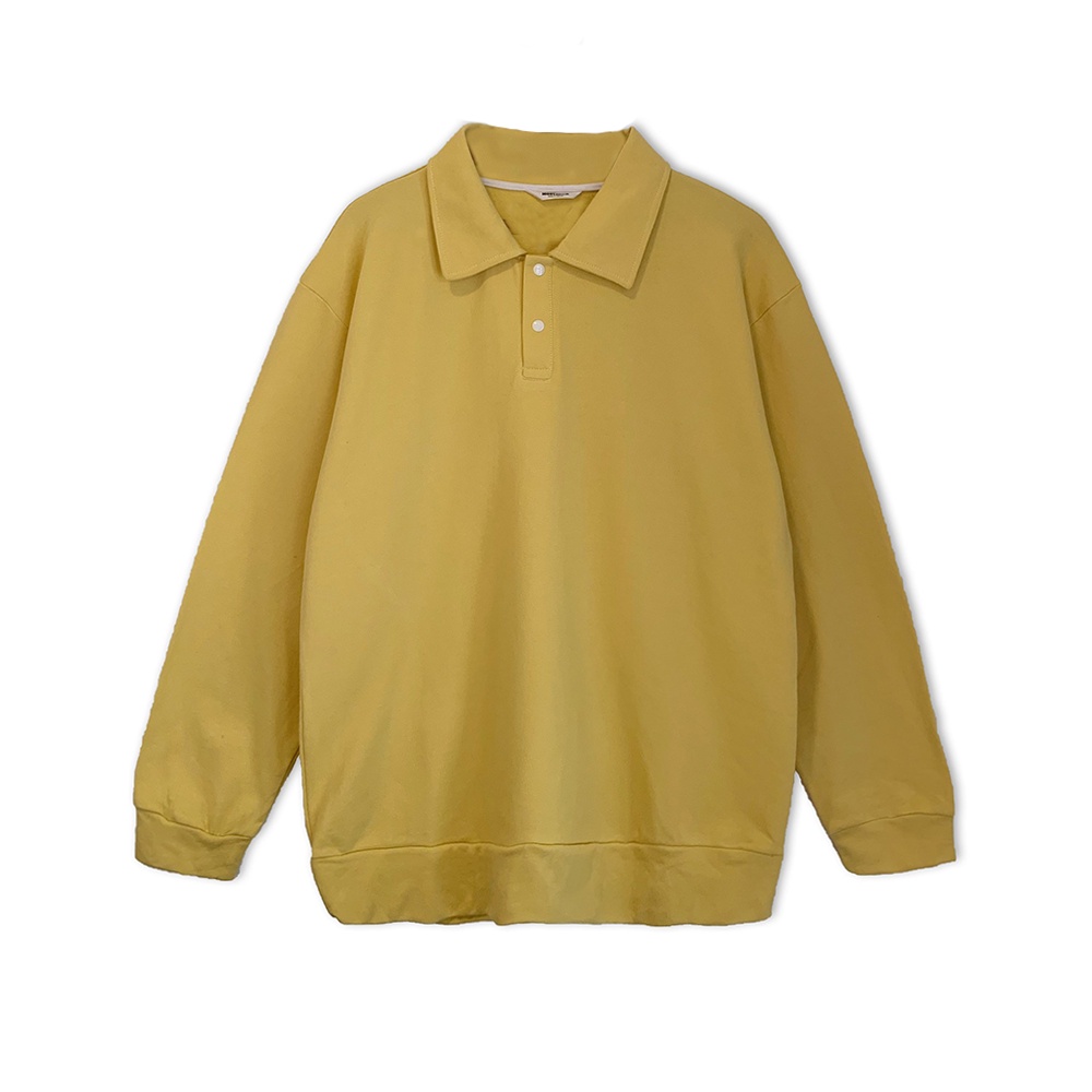 Áo sweater polo trơn basic, phong cách unisex bigsize, áo sweater có cổ M-5XL