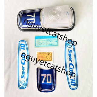 Bộ tem + nạ xe Cub 78/70 xanh