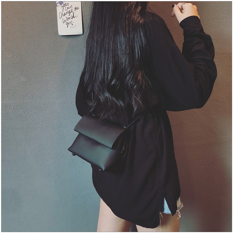 Túi Đeo Chéo Màu Đen Thiết Kế Đơn Giản Thời Trang Theo Phong Cách Nhật Bản Cho Nữ