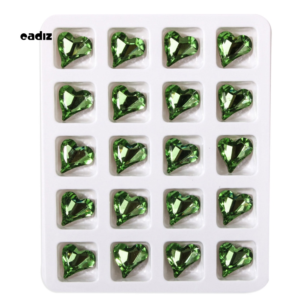Set 20 Hạt Đá 3D Không Phai Hình Trái Tim Trang Trí Móng Tay / Điện Thoại