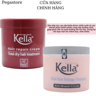Hấp dầu kella hair nourish cream 500ml đỏ/hồng